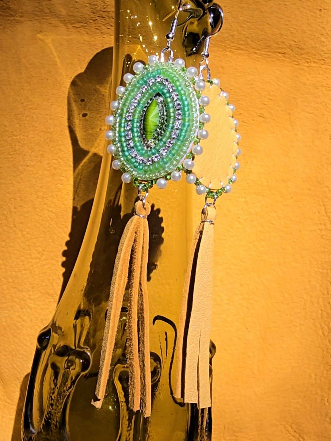 Green Cats Eye Earrings
